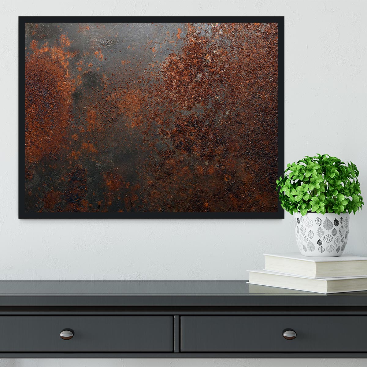 Rusted metal background Framed Print - Canvas Art Rocks - 2