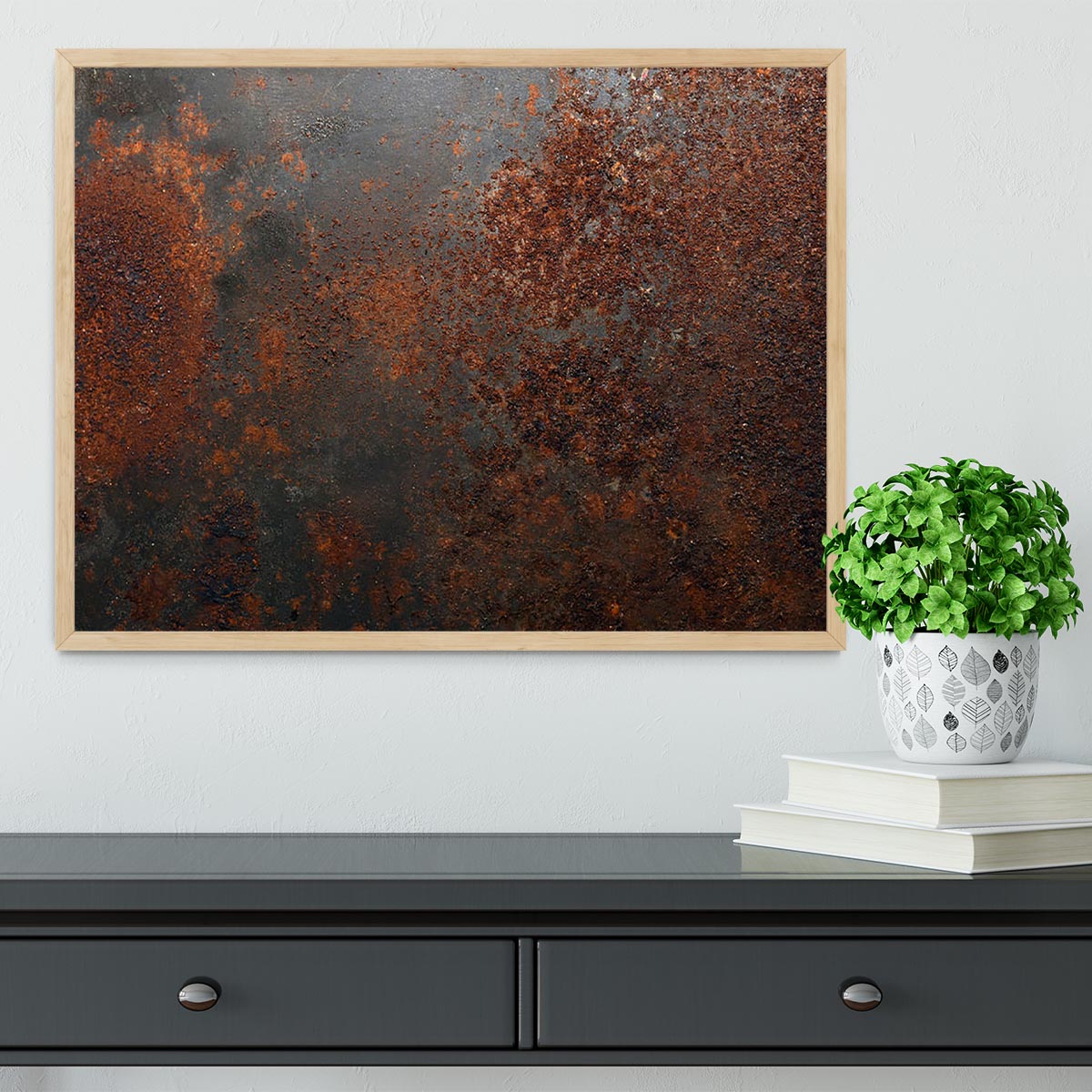 Rusted metal background Framed Print - Canvas Art Rocks - 4