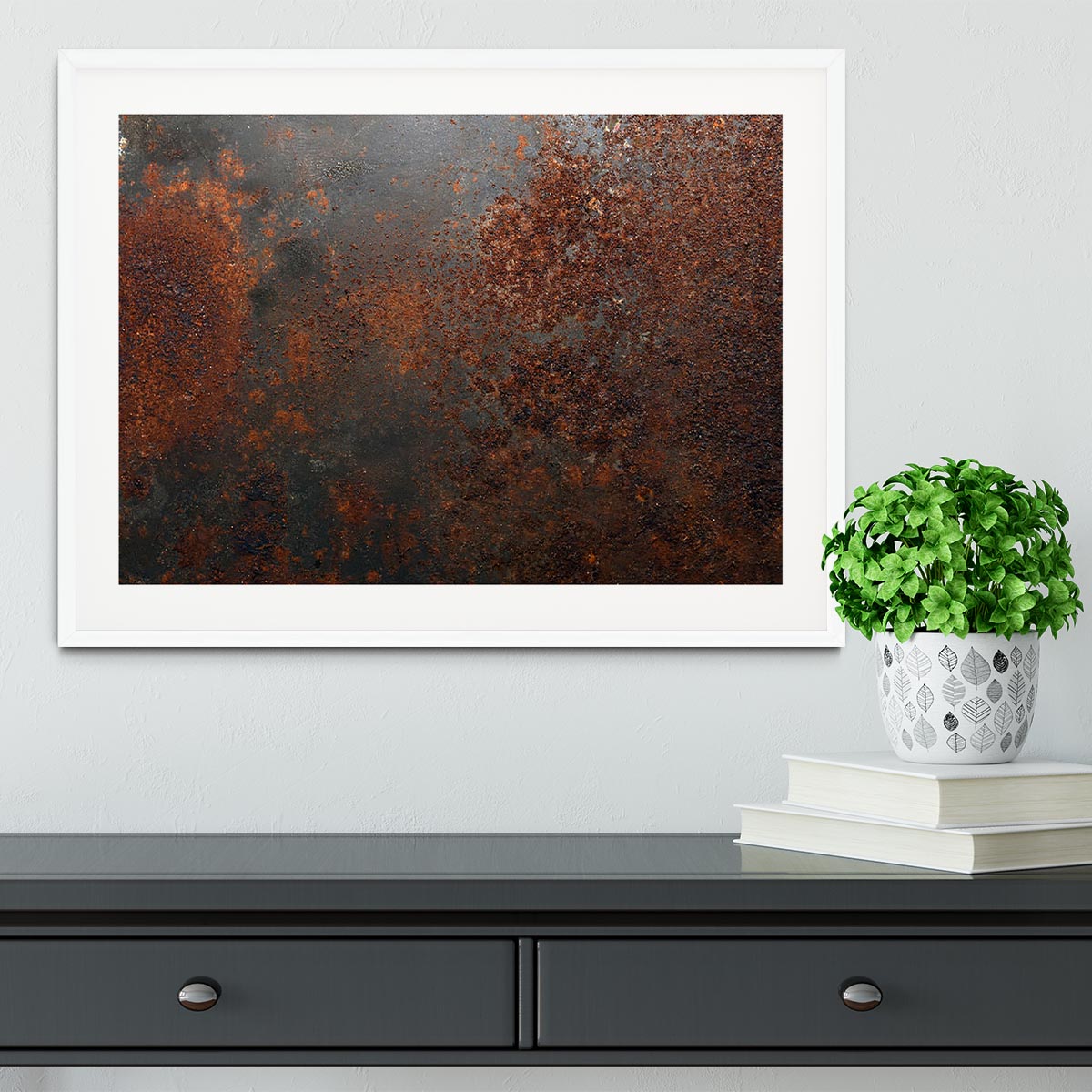Rusted metal background Framed Print - Canvas Art Rocks - 5