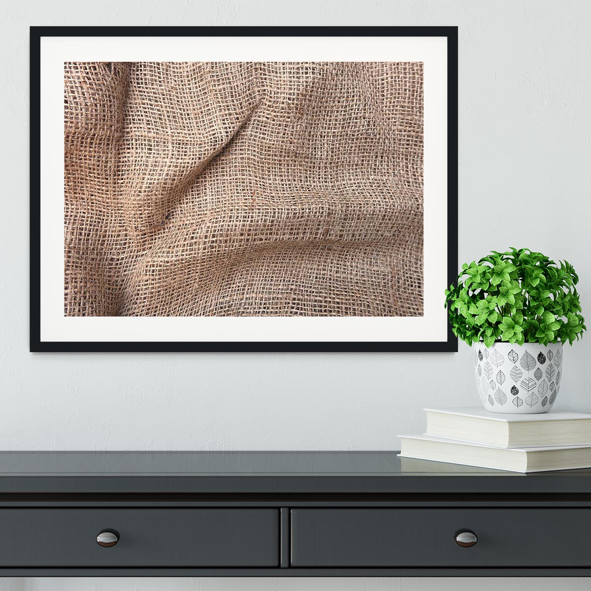 Sackcloth textured Framed Print - Canvas Art Rocks - 1