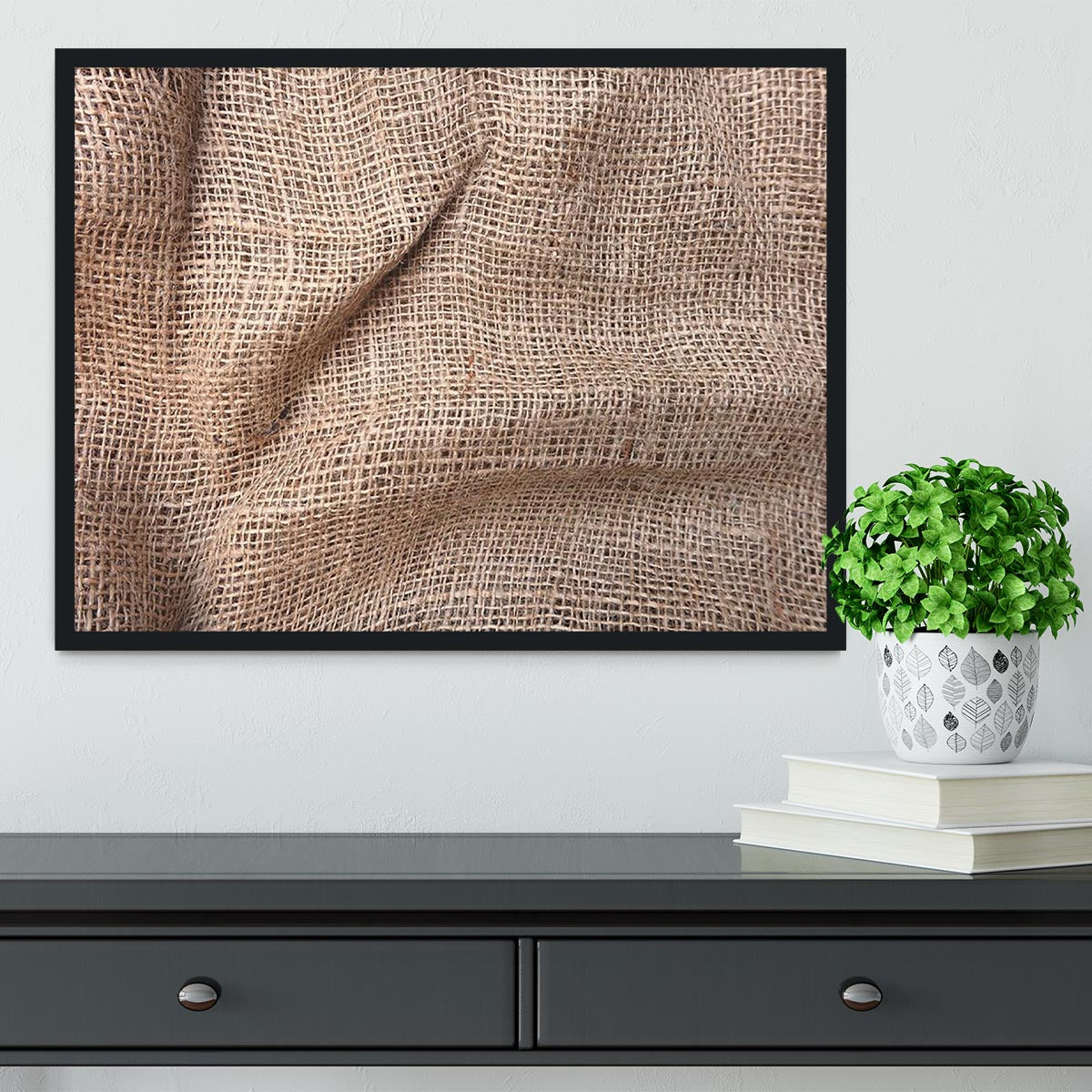 Sackcloth textured Framed Print - Canvas Art Rocks - 2