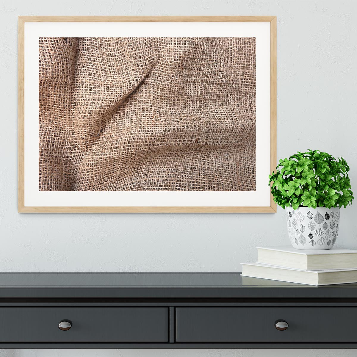 Sackcloth textured Framed Print - Canvas Art Rocks - 3