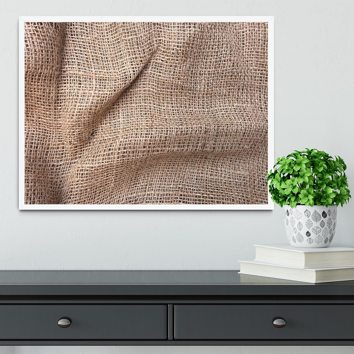 Sackcloth textured Framed Print - Canvas Art Rocks -6