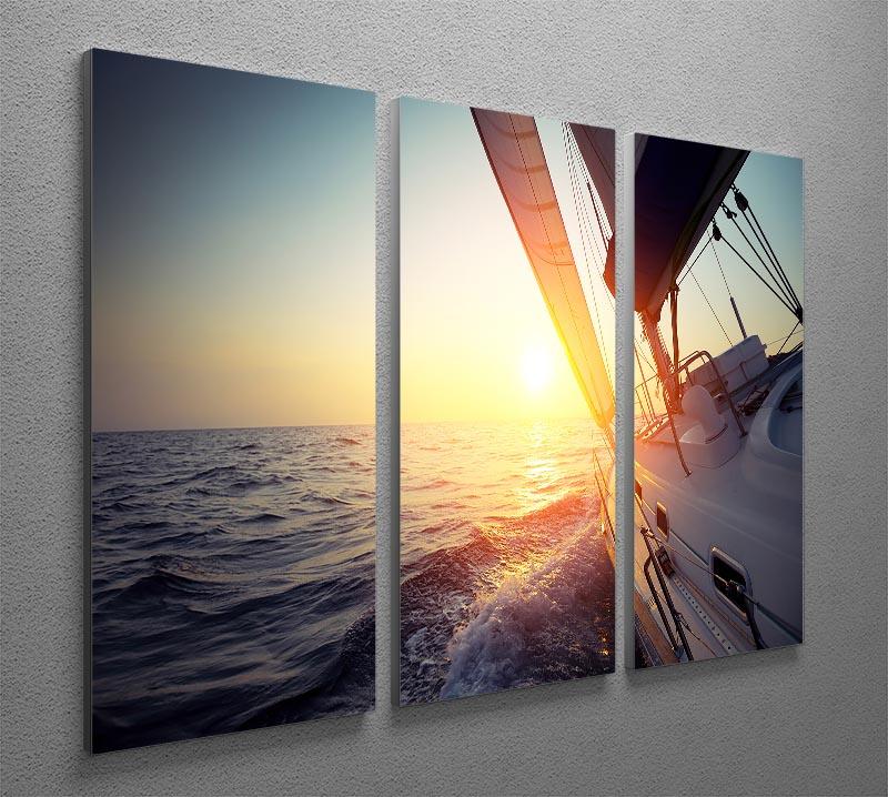 Sail boat gliding 3 Split Panel Canvas Print - Canvas Art Rocks - 2