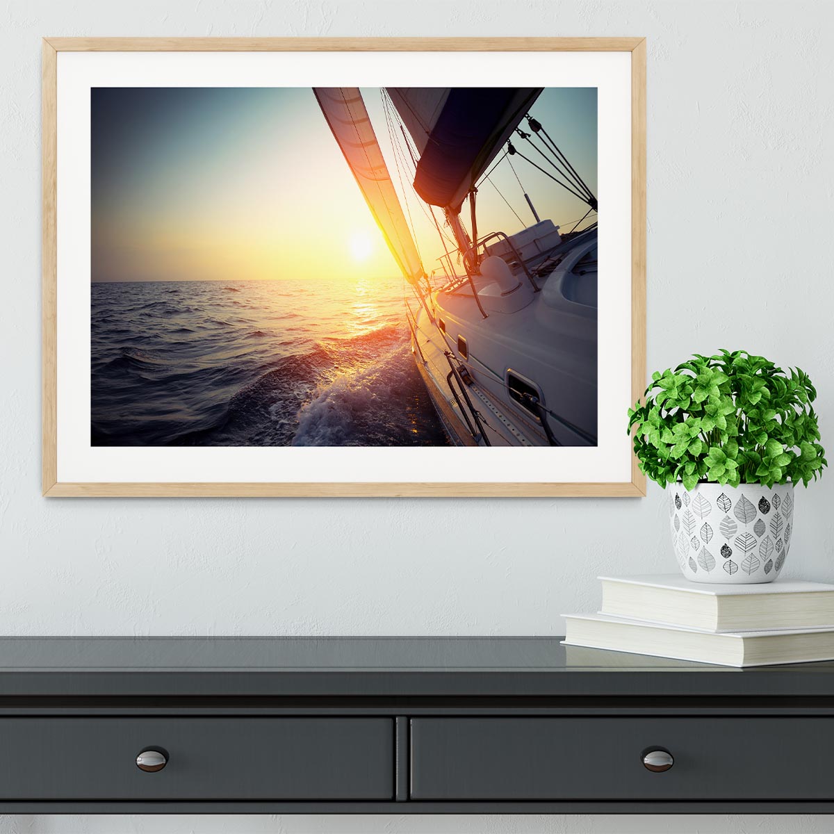 Sail boat gliding Framed Print - Canvas Art Rocks - 3