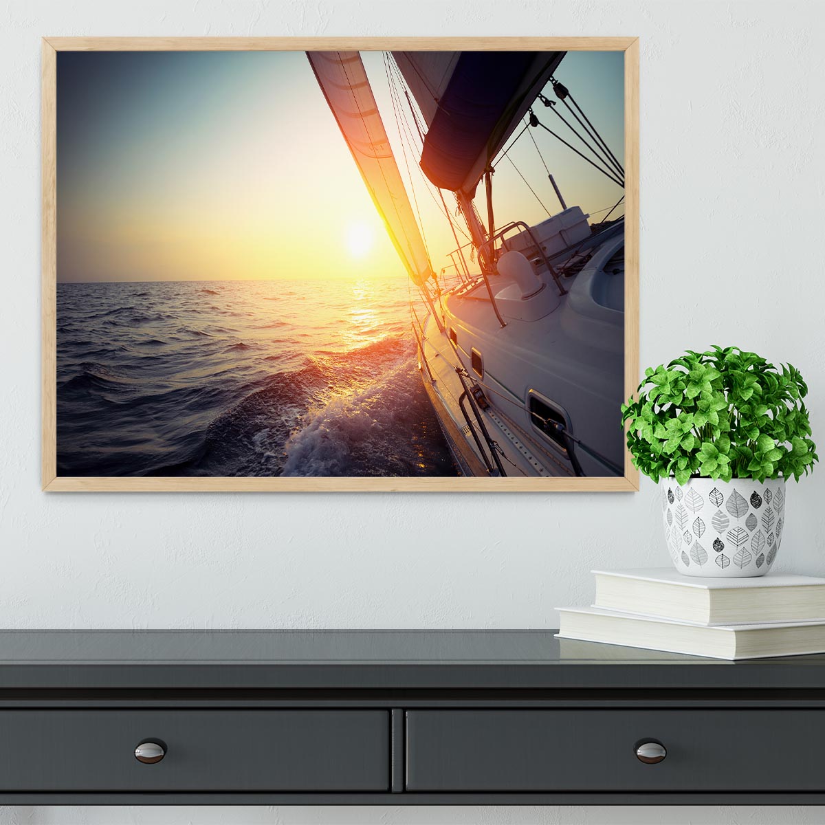 Sail boat gliding Framed Print - Canvas Art Rocks - 4