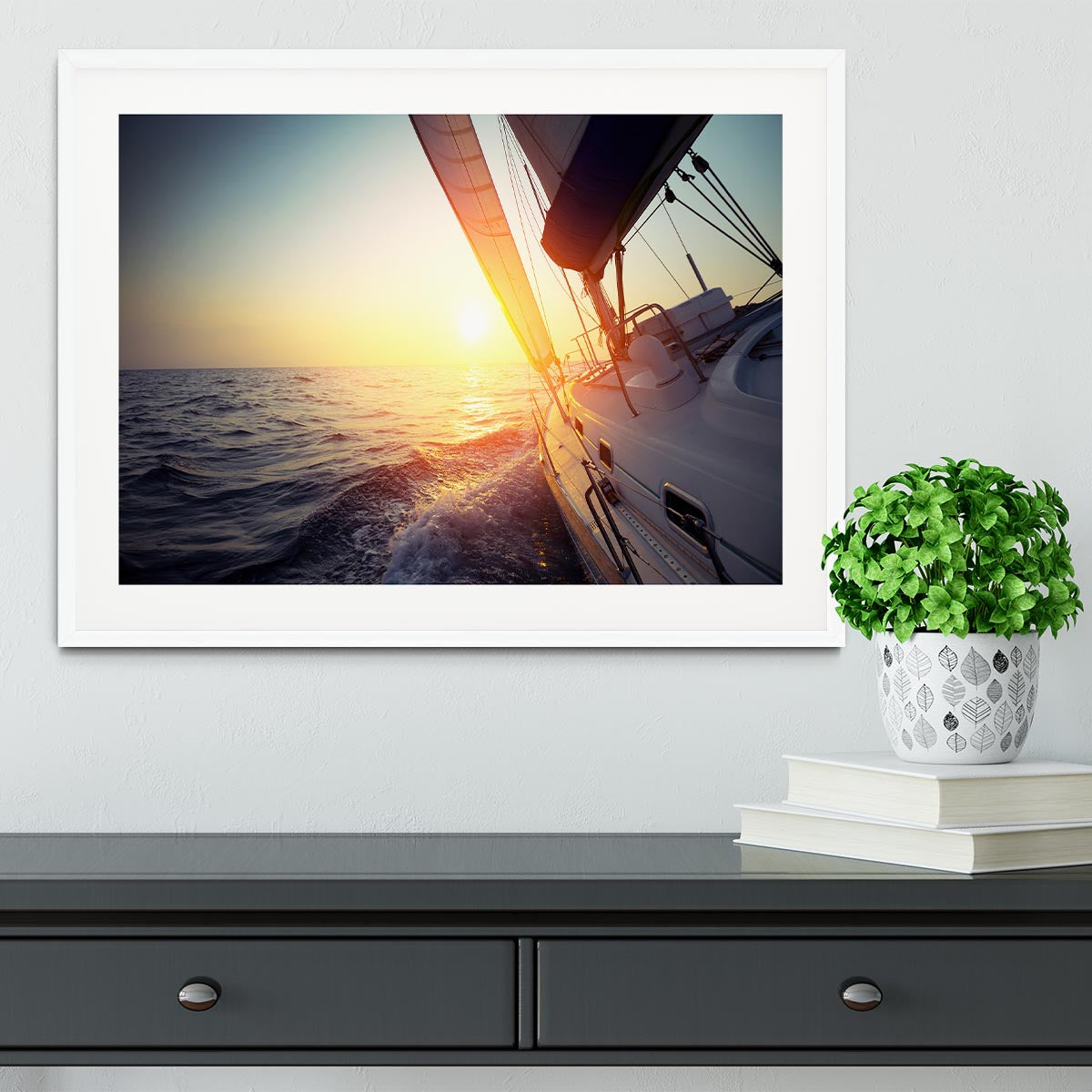 Sail boat gliding Framed Print - Canvas Art Rocks - 5