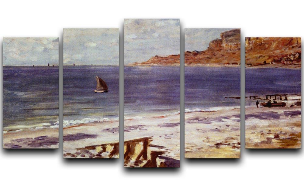 Sailing At Sainte Adresse by Monet 5 Split Panel Canvas  - Canvas Art Rocks - 1