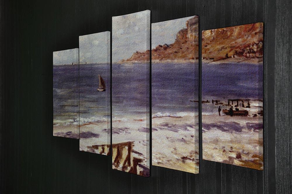 Sailing At Sainte Adresse by Monet 5 Split Panel Canvas - Canvas Art Rocks - 2