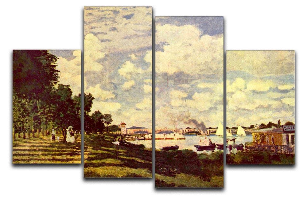 Sailing at Argenteuil by Monet 4 Split Panel Canvas  - Canvas Art Rocks - 1