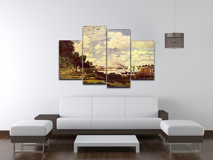 Sailing at Argenteuil by Monet 4 Split Panel Canvas - Canvas Art Rocks - 3