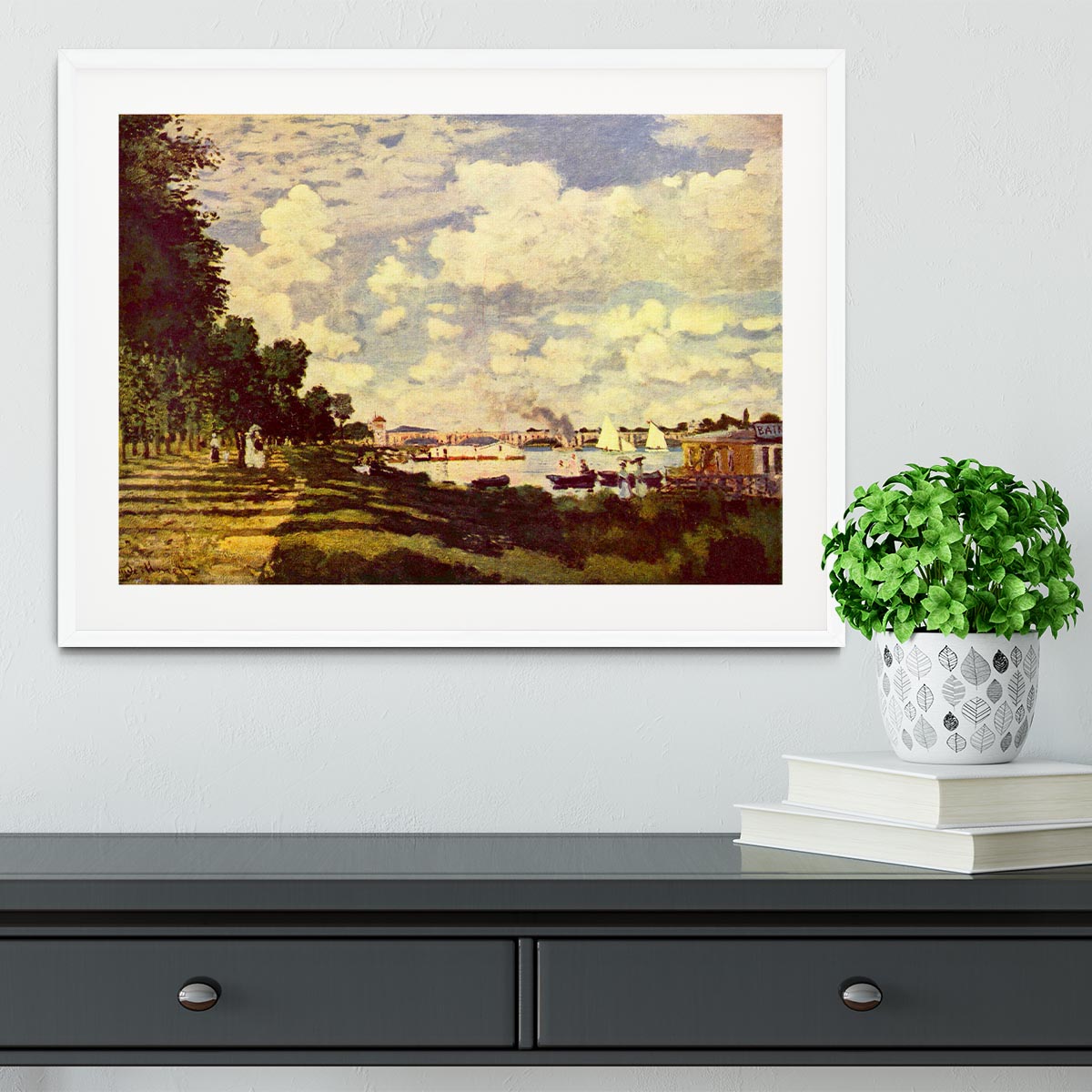 Sailing at Argenteuil by Monet Framed Print - Canvas Art Rocks - 5