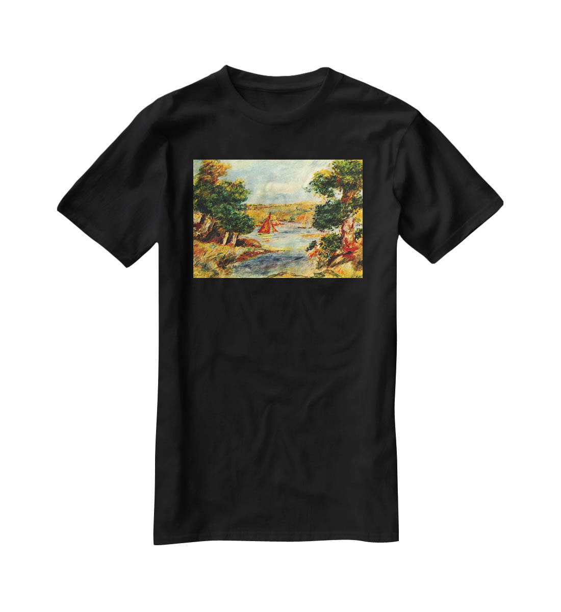 Sailing boats in Cagnes by Renoir T-Shirt - Canvas Art Rocks - 1