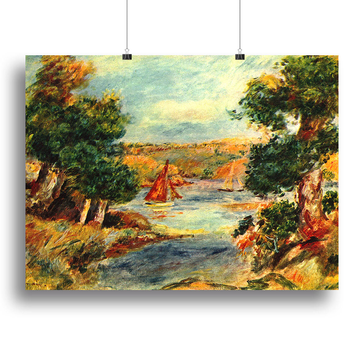 Sailing boats in Cagnes by Renoir Canvas Print or Poster - Canvas Art Rocks - 2