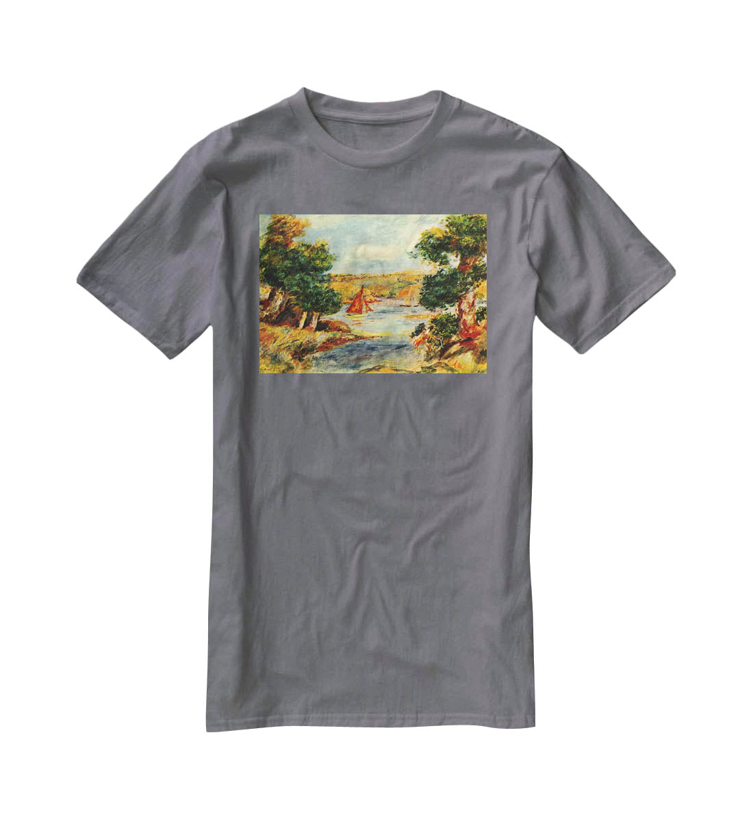 Sailing boats in Cagnes by Renoir T-Shirt - Canvas Art Rocks - 3