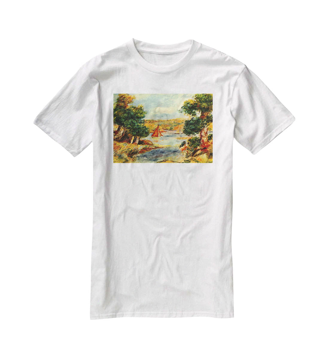 Sailing boats in Cagnes by Renoir T-Shirt - Canvas Art Rocks - 5