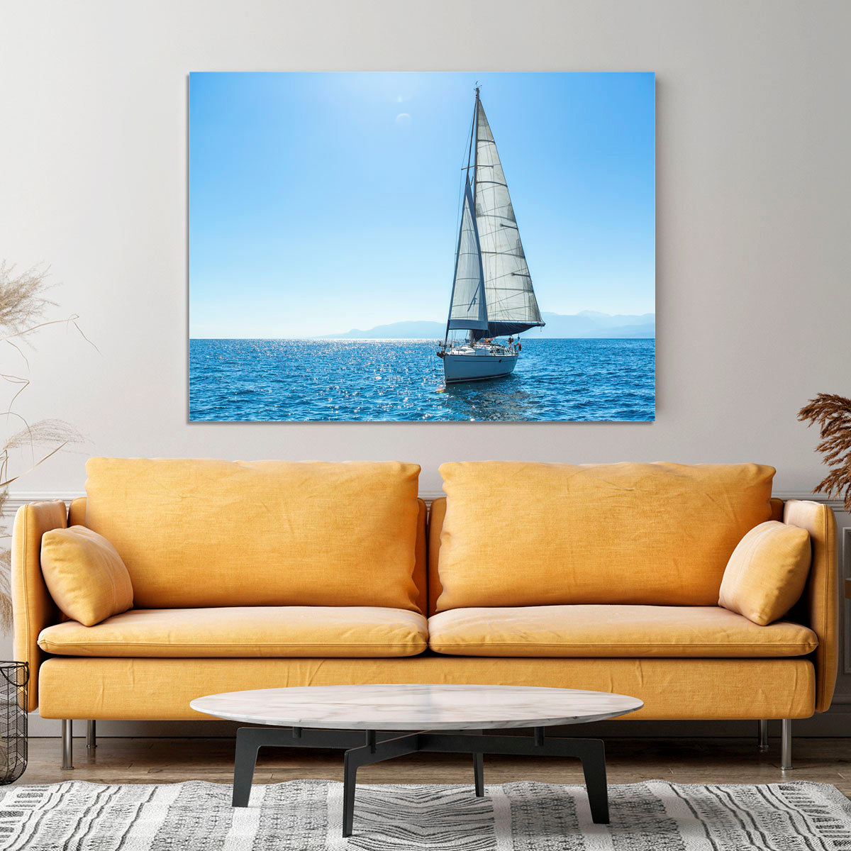 Sailing ship yachts with white sails Canvas Print or Poster - Canvas Art Rocks - 4