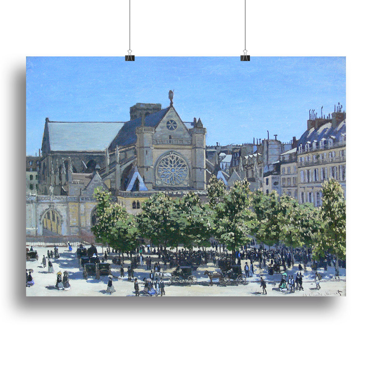 Saint Germain Auxerrois Paris 1867 by Monet Canvas Print or Poster - Canvas Art Rocks - 2