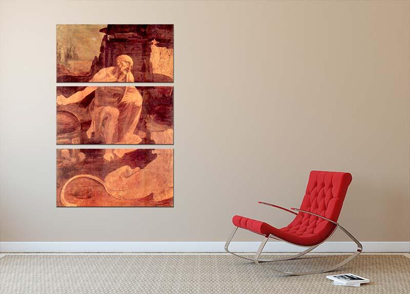 Saint Hieronymus by Da Vinci 3 Split Panel Canvas Print - Canvas Art Rocks - 2