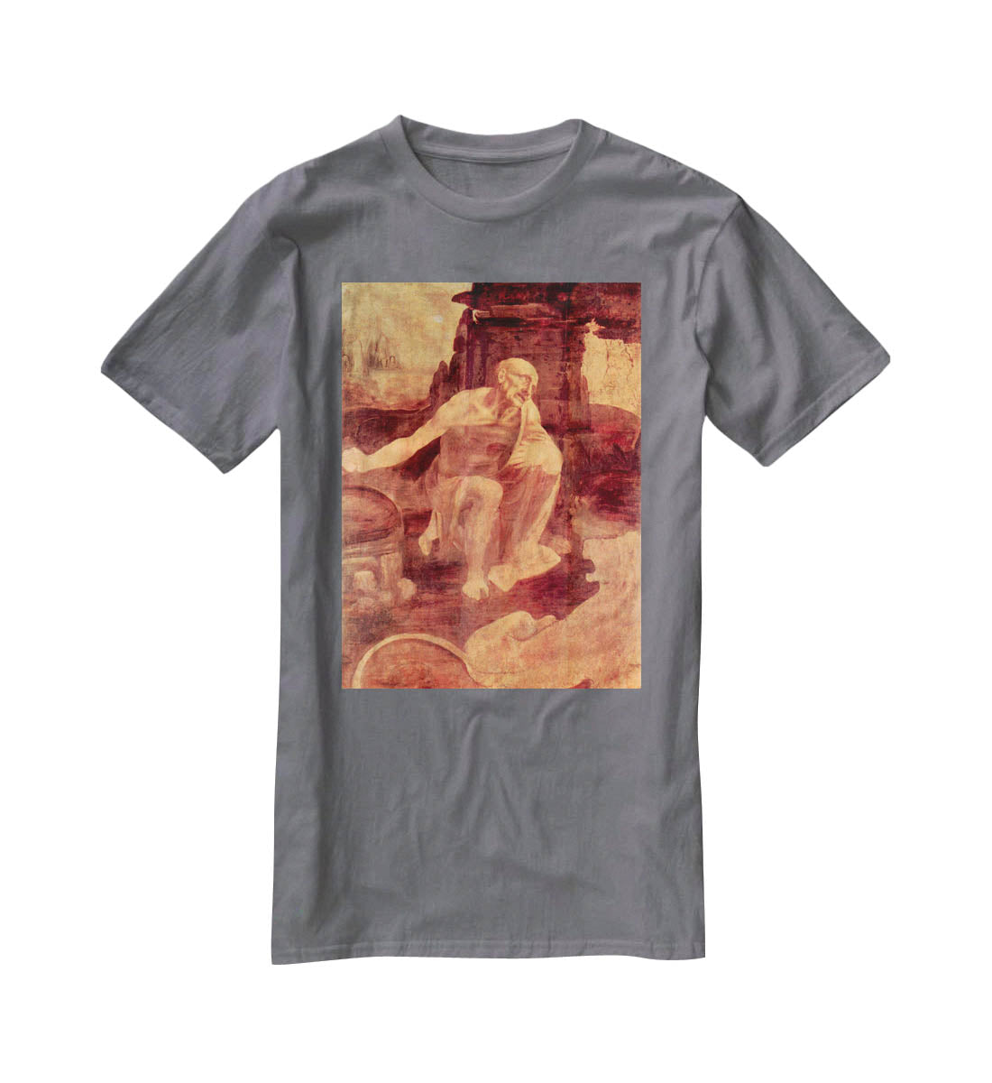 Saint Hieronymus by Da Vinci T-Shirt - Canvas Art Rocks - 3