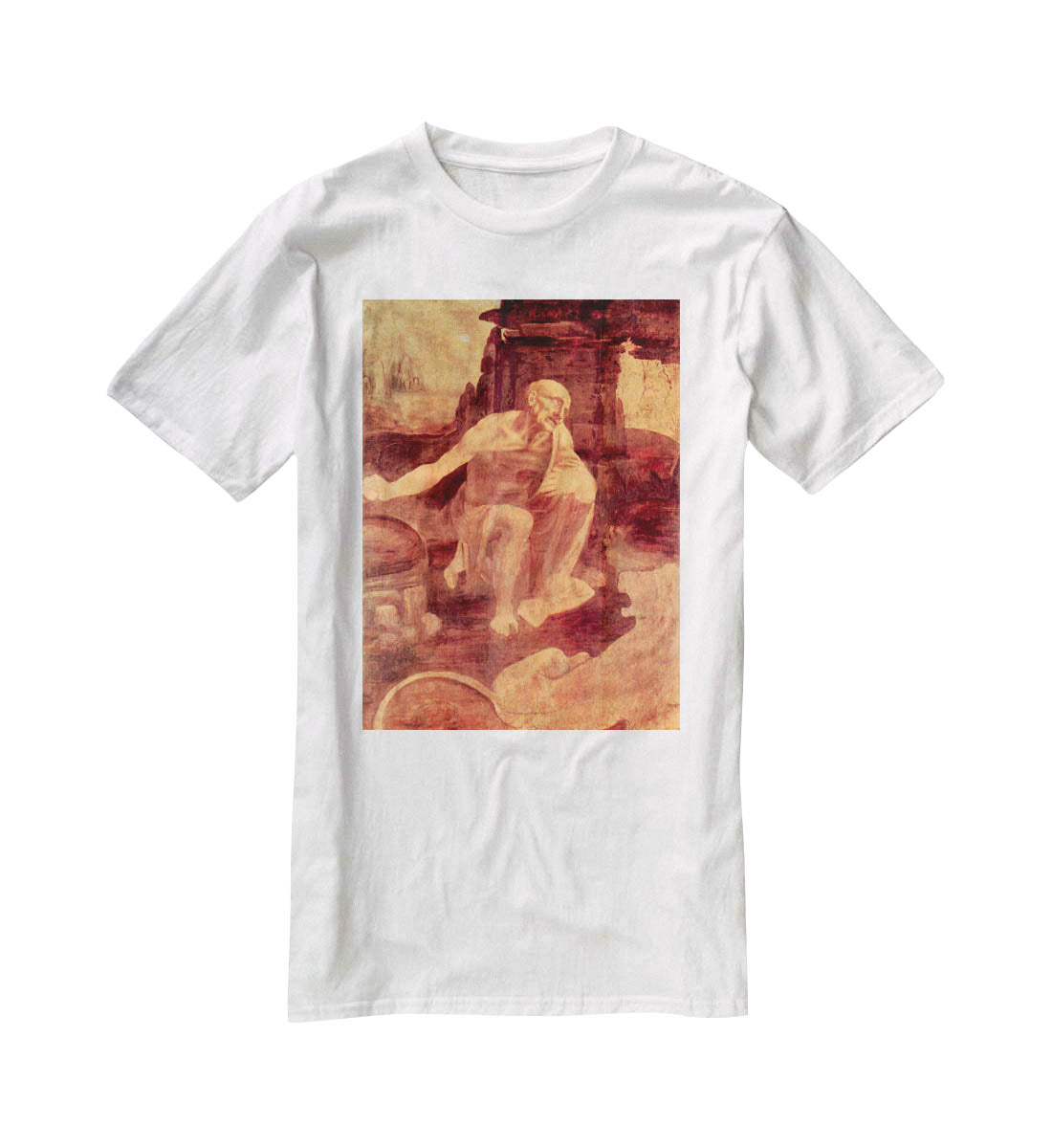 Saint Hieronymus by Da Vinci T-Shirt - Canvas Art Rocks - 5