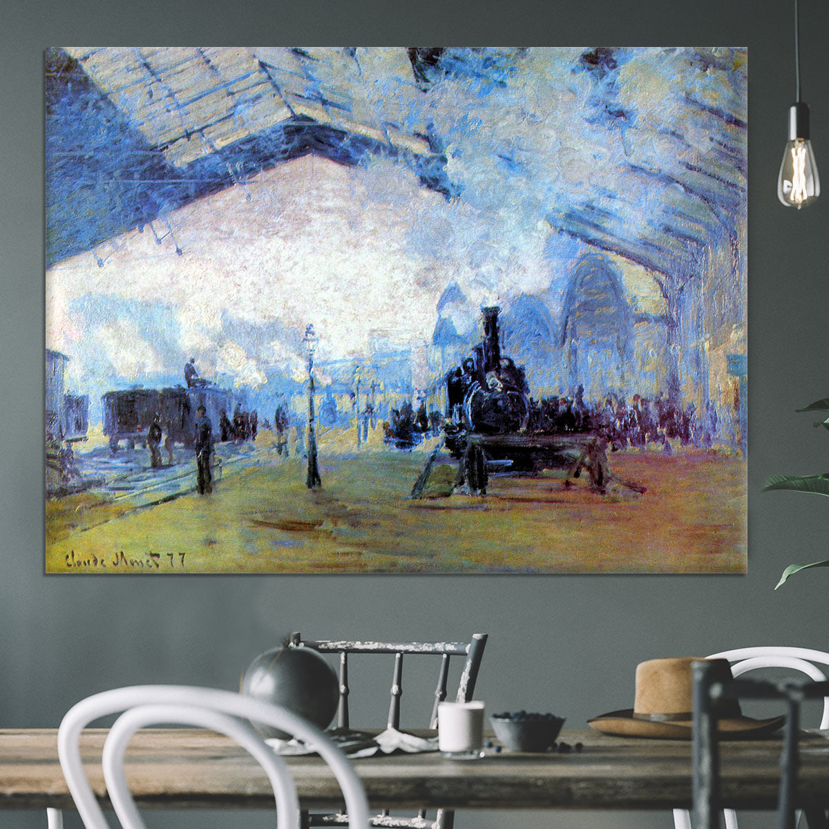 Saint Lazare station in Paris by Monet Canvas Print or Poster - Canvas Art Rocks - 3