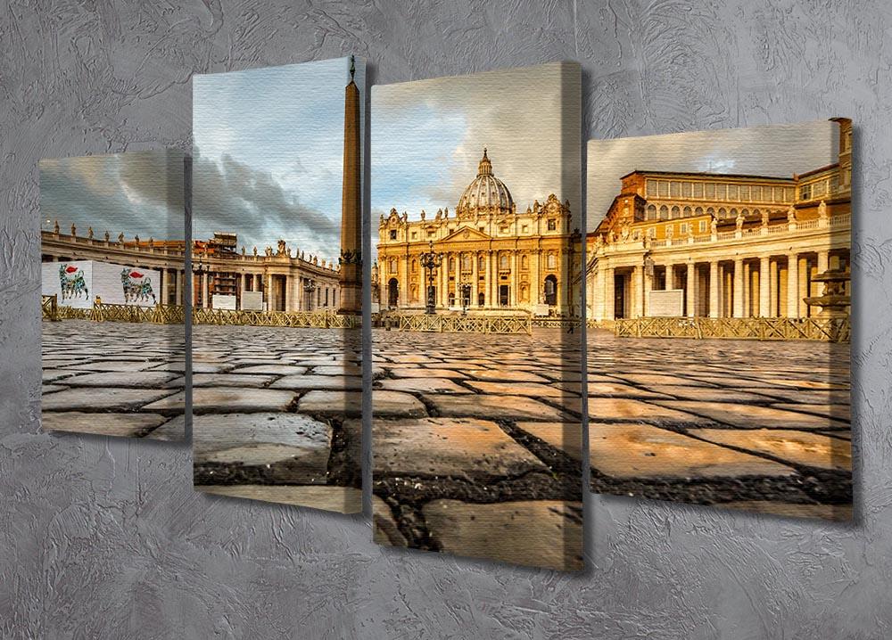 Saint Peter Basilica in the Morning 4 Split Panel Canvas  - Canvas Art Rocks - 2