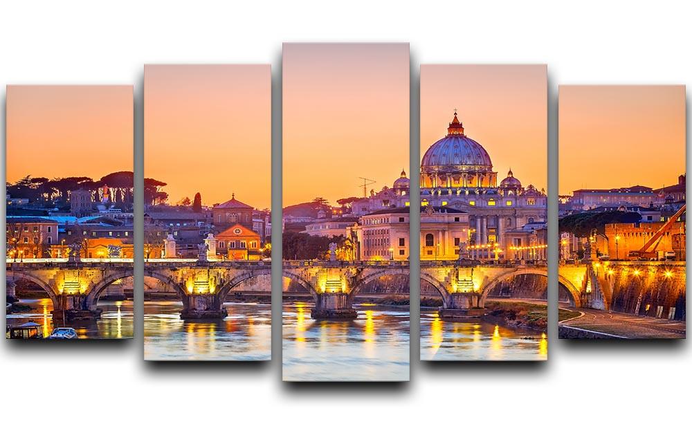 Saint Peter cathedral at night 5 Split Panel Canvas  - Canvas Art Rocks - 1