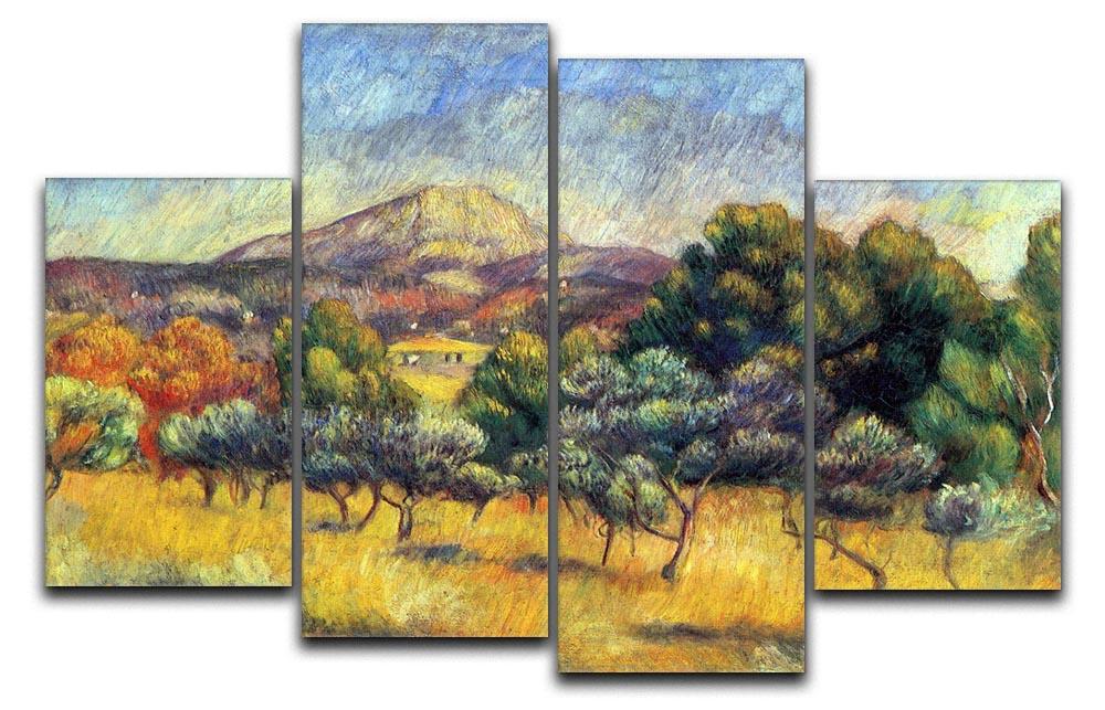 Sainte Vicoria Mountain by Renoir 4 Split Panel Canvas  - Canvas Art Rocks - 1