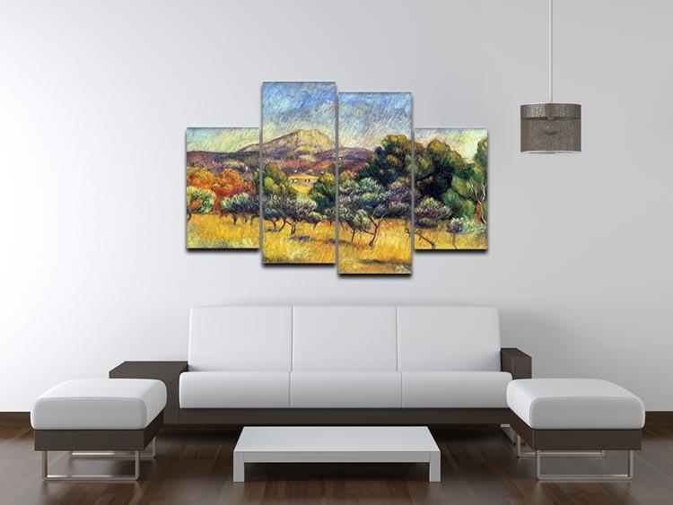 Sainte Vicoria Mountain by Renoir 4 Split Panel Canvas - Canvas Art Rocks - 3