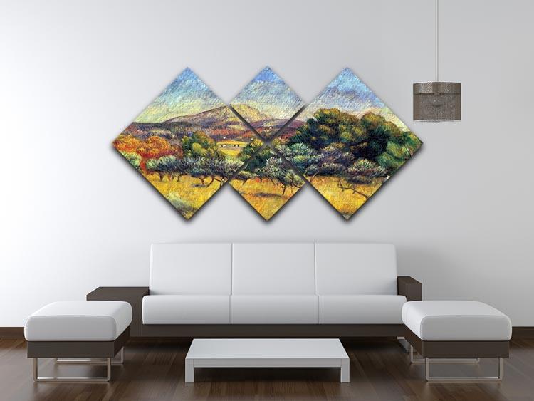 Sainte Vicoria Mountain by Renoir 4 Square Multi Panel Canvas - Canvas Art Rocks - 3