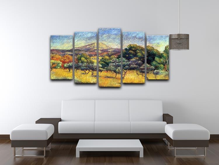 Sainte Vicoria Mountain by Renoir 5 Split Panel Canvas - Canvas Art Rocks - 3