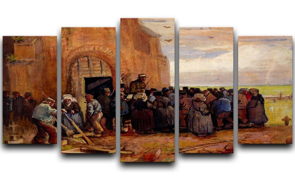 Sale of Building Scrap by Van Gogh 5 Split Panel Canvas  - Canvas Art Rocks - 1