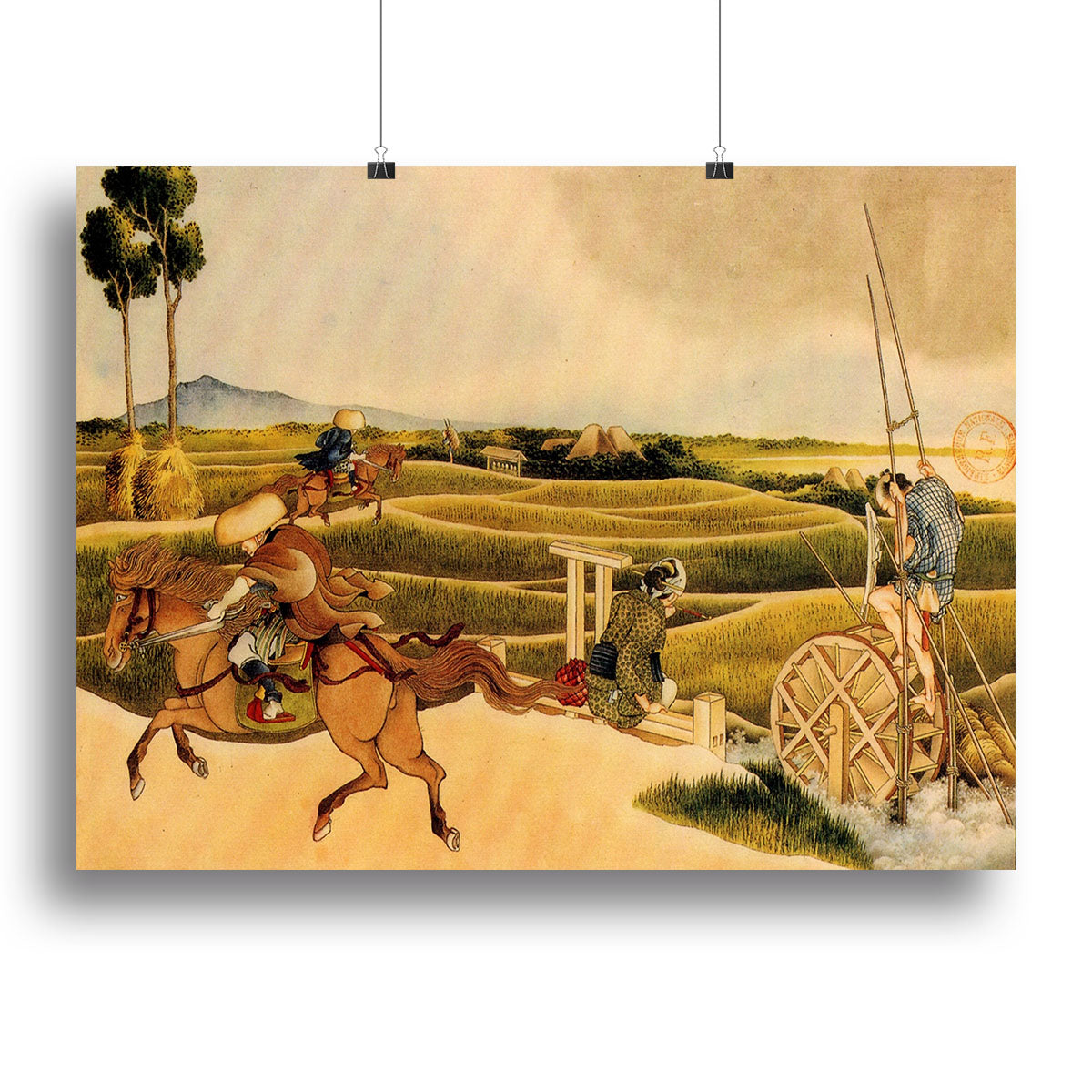 Samurai riding on horses by Hokusai Canvas Print or Poster - Canvas Art Rocks - 2