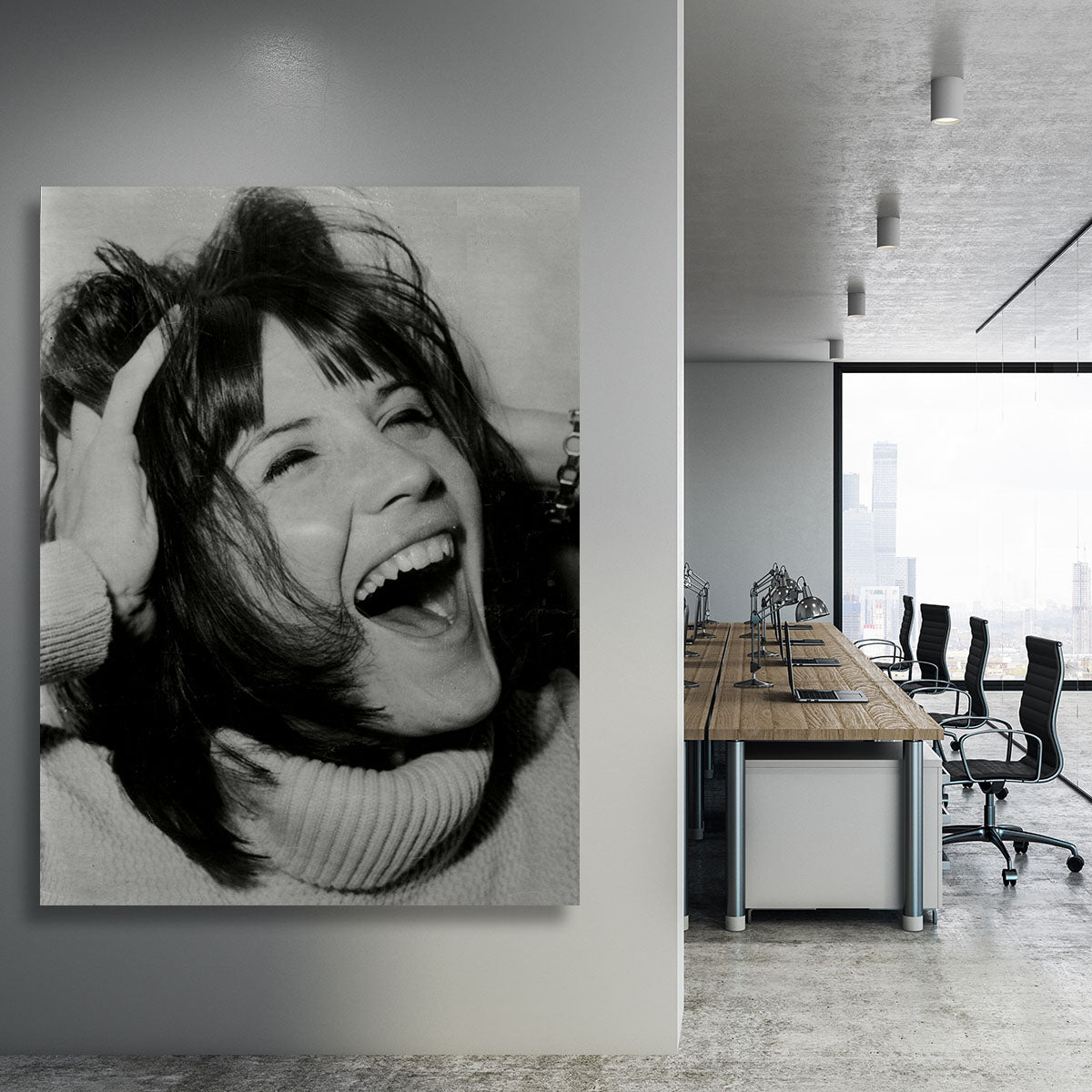 Sandie Shaw laughing Canvas Print or Poster - Canvas Art Rocks - 3