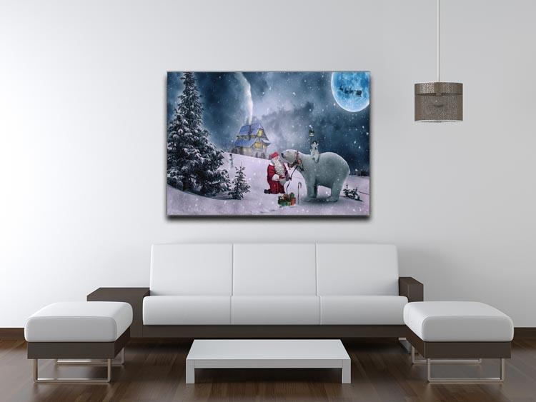 Santa And The Polar Bear Canvas Print or Poster - Canvas Art Rocks - 4