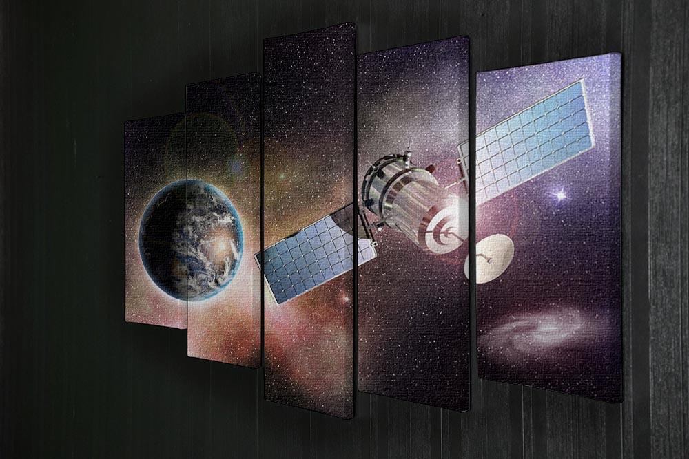 Satellite orbiting the earth in the outer space 5 Split Panel Canvas - Canvas Art Rocks - 2