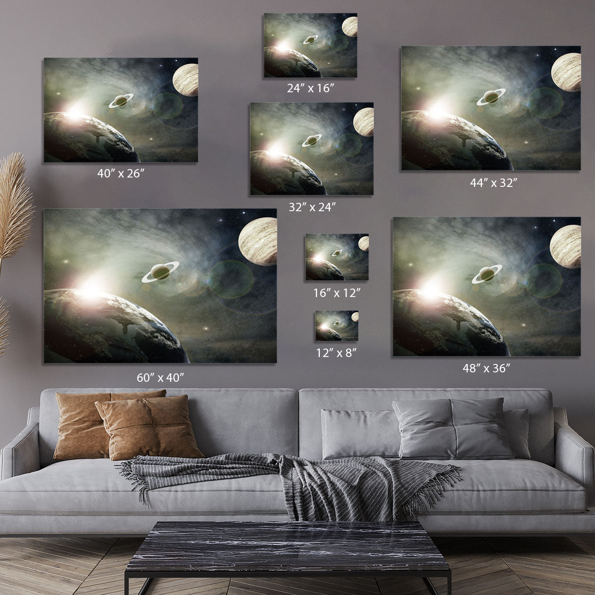 Saturn and Jupiter in a Cosmic Cloud Canvas Print or Poster - Canvas Art Rocks - 7