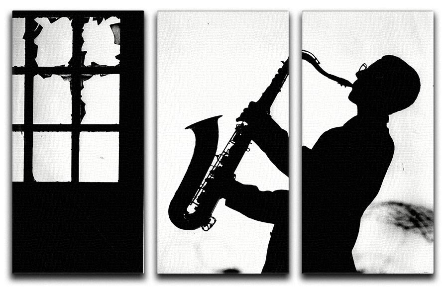 Saxophone player 3 Split Panel Canvas Print - Canvas Art Rocks - 1