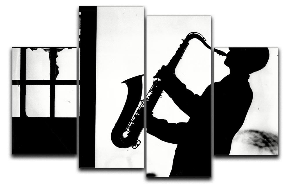 Saxophone player 4 Split Panel Canvas - Canvas Art Rocks - 1