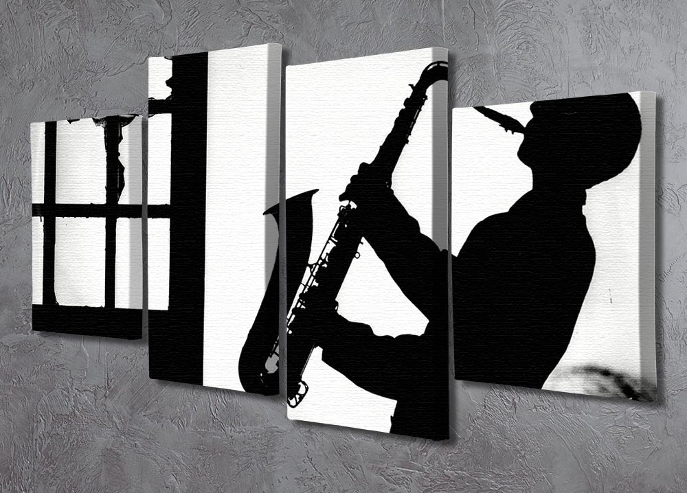 Saxophone player 4 Split Panel Canvas - Canvas Art Rocks - 2