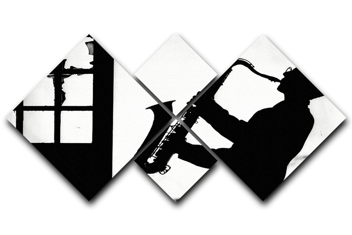 Saxophone player 4 Square Multi Panel Canvas - Canvas Art Rocks - 1