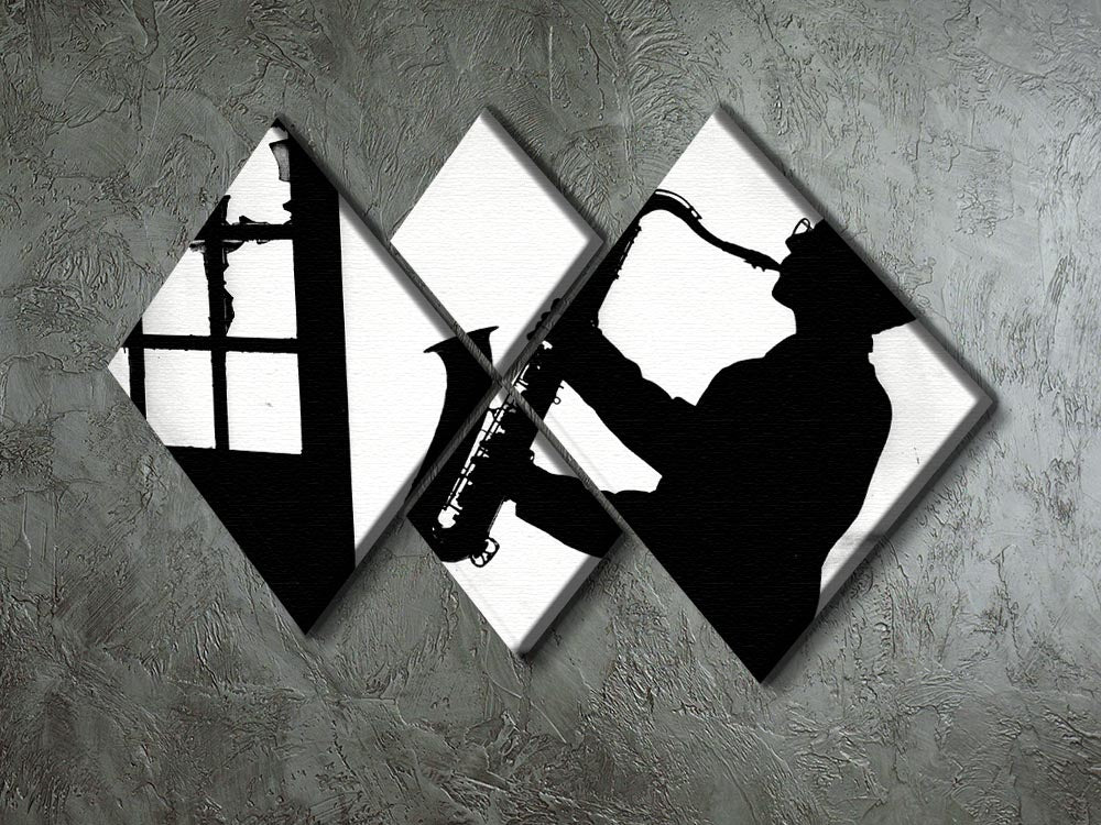 Saxophone player 4 Square Multi Panel Canvas - Canvas Art Rocks - 2