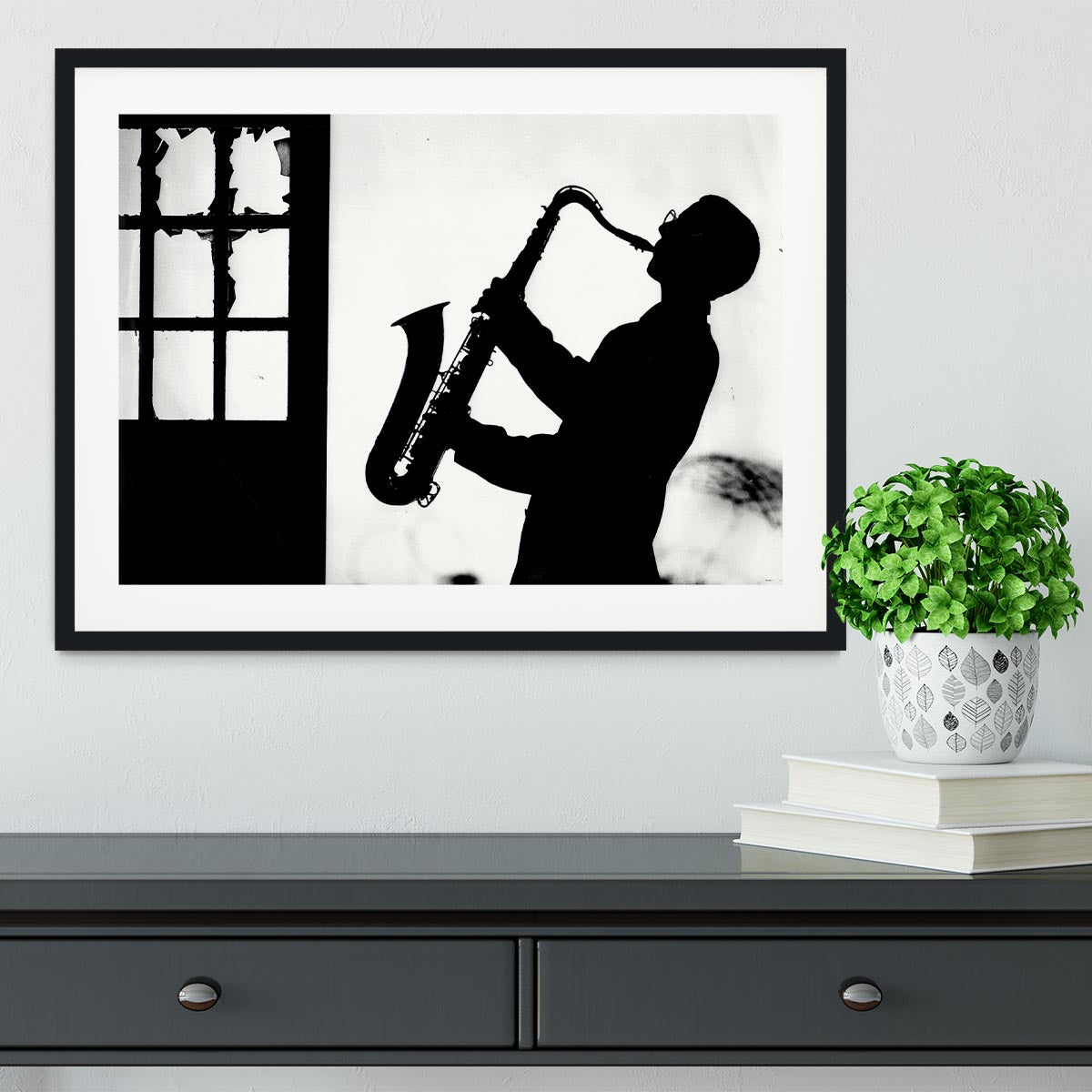 Saxophone player Framed Print - Canvas Art Rocks - 1