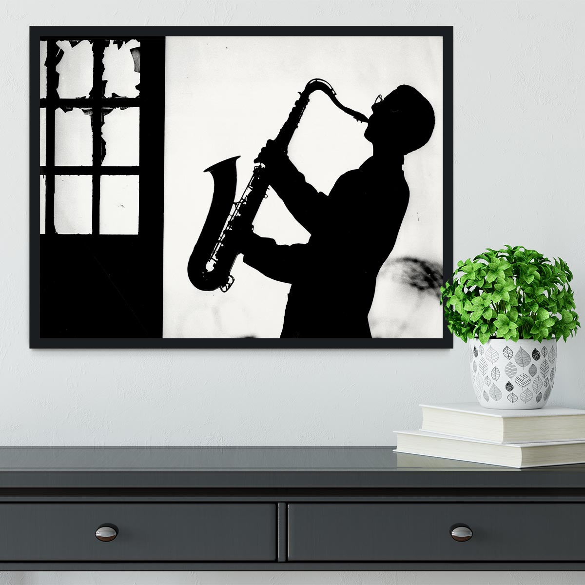 Saxophone player Framed Print - Canvas Art Rocks - 2