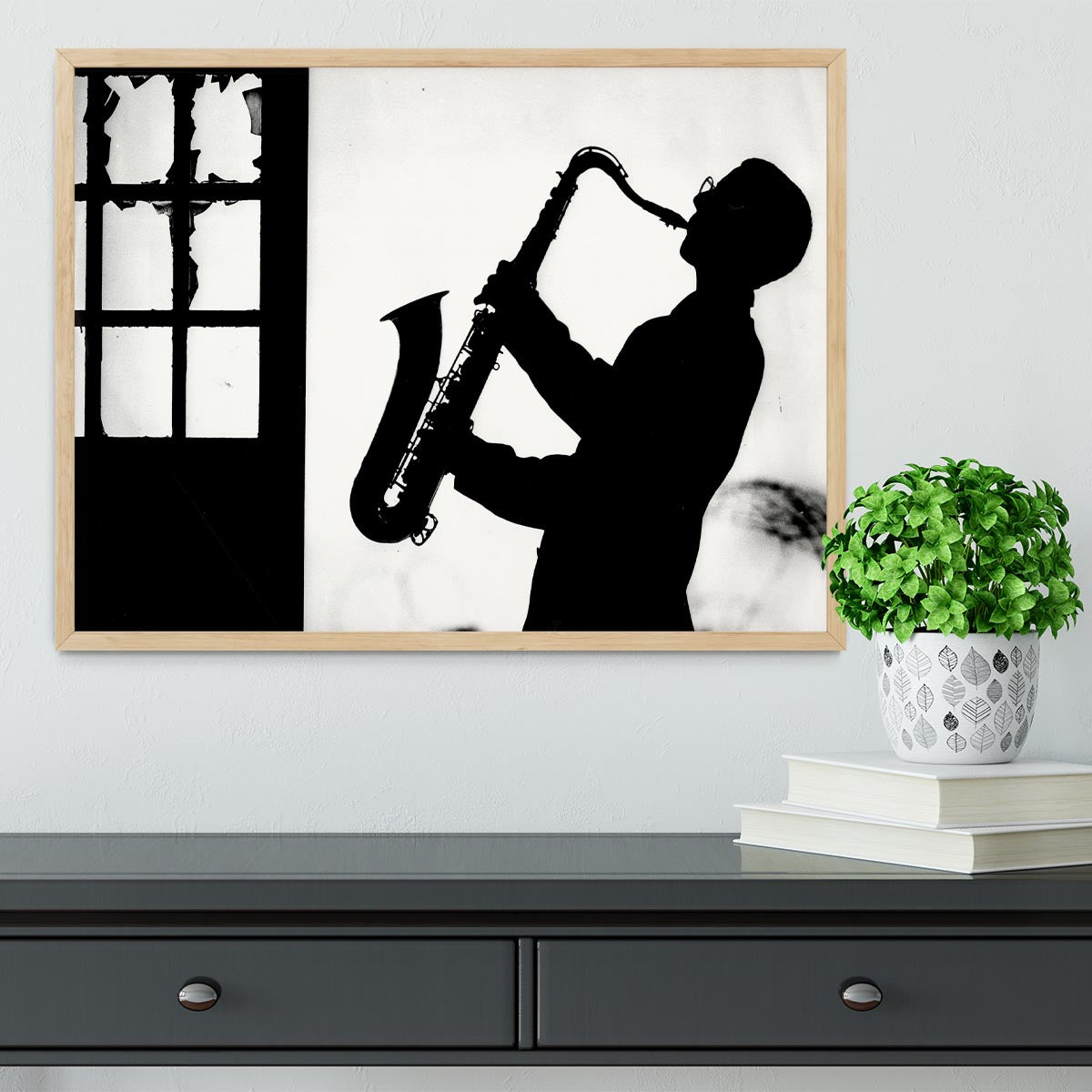 Saxophone player Framed Print - Canvas Art Rocks - 4