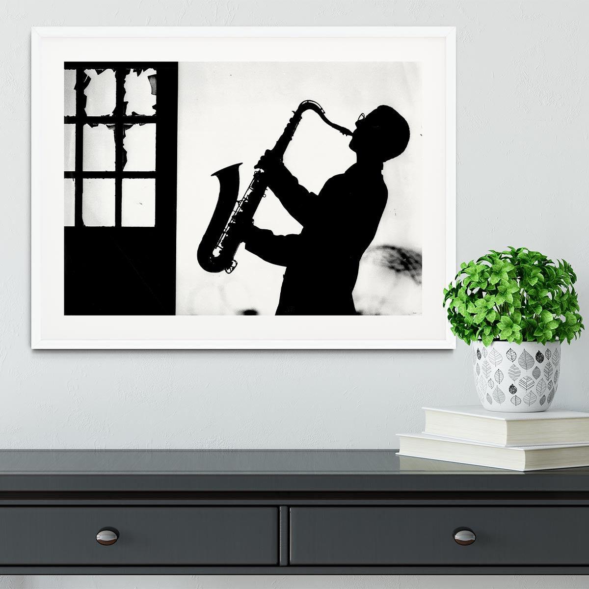 Saxophone player Framed Print - Canvas Art Rocks - 5