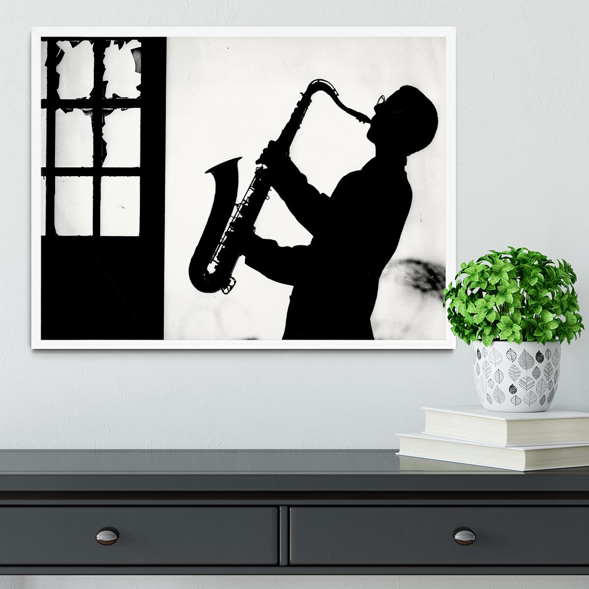 Saxophone player Framed Print - Canvas Art Rocks -6