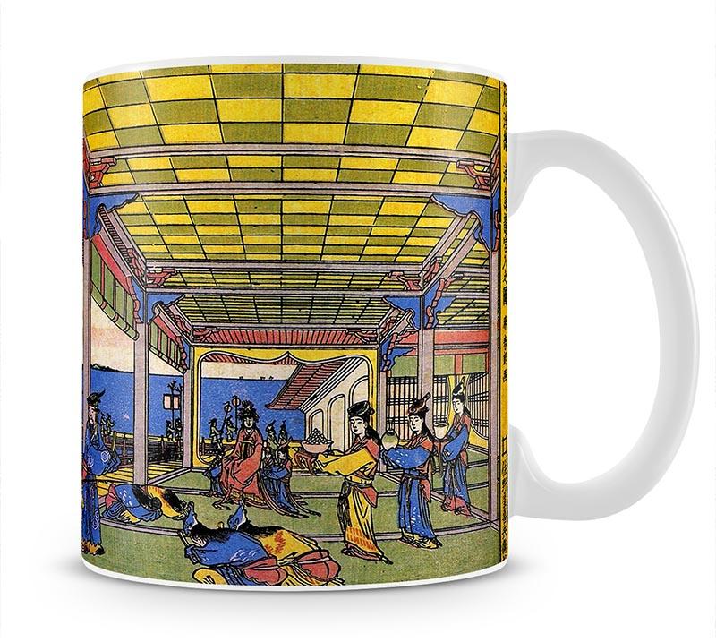 Scene in blue by Hokusai Mug - Canvas Art Rocks - 1