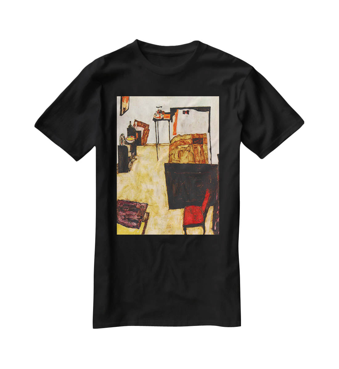 Schiele's living room in Neulengbach by Egon Schiele T-Shirt - Canvas Art Rocks - 1